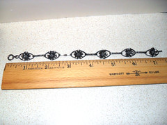 Vtg Sterling Silver Oval Flower Link Bracelet 7 1/2 Inch Art Nouveau Style