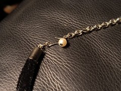 VTG 1970’s Gold Tone Pendant Velvet Choker Necklace, 15.5″ W/Black Stone. NOS