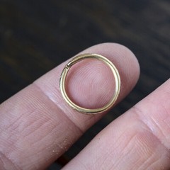 ANTIQUE GEORGIAN ENGLISH 15K GOLD SNAKE SNAKESCALE SPLIT RING PENDANT CONNECTOR