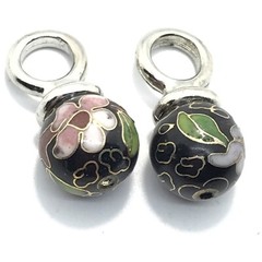 Vintage Interchangable Cloisonne Charms for Hoop Earrings *style choice