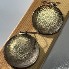 VTG 1980 90s Edgar Berebi Signed Geometric Enamel Dangle Earrings Pink Gold Tone
