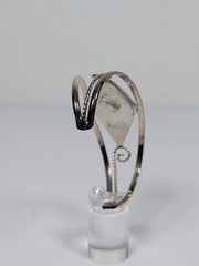 Vtg Alpaca Mexico Cuff Bracelet MOP Abalone Shell Inlay Silver Tone 1980s NOS
