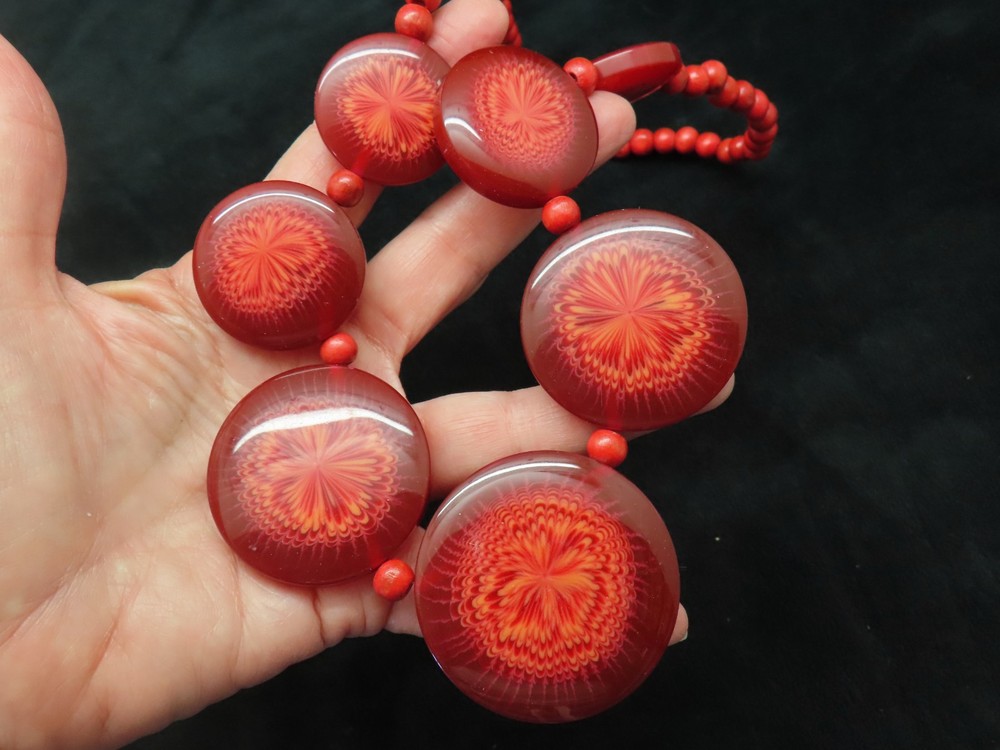 Vintage Contemporary Red Oversize Statement Necklace