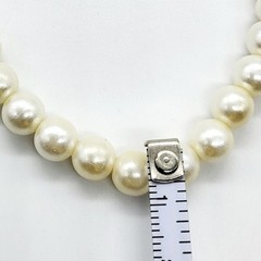 Vintage Pearl Necklace Spring Ring Clasp Single String Closure Elegant Glamour