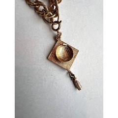 Monet Charm Bracelet Women OS Gold Excellent Vintage 1960s Plated Chunky Signed