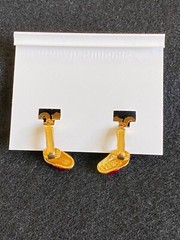 Signed (Vero) Holiday Stockings Clip Earrings!1007
