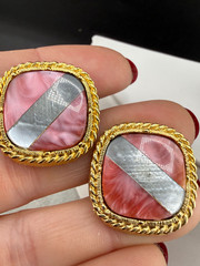 Vintage Cufflinks Set Tie Pin Gold Tone
