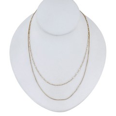 Vintage Gold-Tone Sterling Silver 925 Multi Strand Chain Necklace 15″-17″
