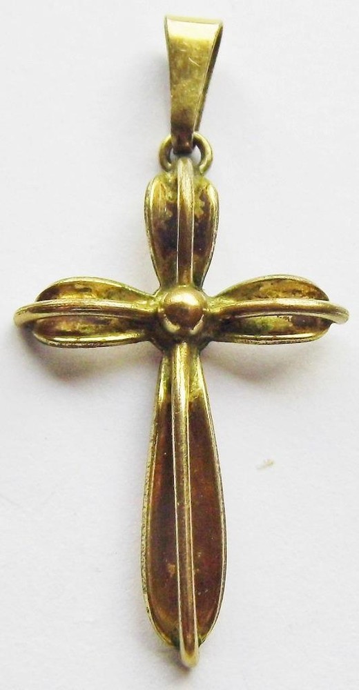 Vintage Religious Cross Pendant by Teka Theodor Klotz Gold Plated Crucifix amdbl