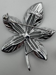 Vintage Sarah Coventry Brooch Lot 2 Silver Tone Ivy Maple Leaf Pins Textured
