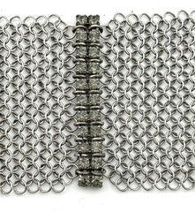 Vintage Silver Tone Signed Anthony Ferrara Mesh Bracelet Rhinestones