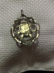 Cameo Pendant Oval Red & White Profile in small faceted marcasite style accents