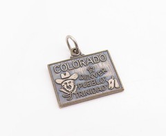 925 Sterling Silver Vintage Pendant Western Colorado Adventure Charm PT24977