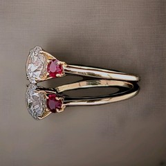 14K Yellow Gold Engagement Three Stone Ring 1.64CT.Natural Round Cut Diamond
