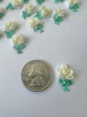 25mm Vintage Japanese HandPainted Flower with Stem FlatBack ($21.99 48 pcs)