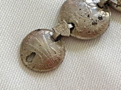 Vintage 1943-44 Australian Coin Trench Art Charm Bracelet Sterling Silver Unisex