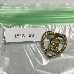 Vintage Gerry’s Heart Love Brooch Gold Tone Rhinestone Open Heart Signed Pin