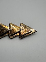 Jw1 Vintage Silver Metal Geometric Triangles Art Deco Statement Brooch/Pin D31