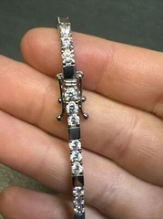 Sterling Silver 925 Cz Stone Tennis Bracelet Marked Korea Docz Jjj Z92