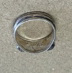 Vintage 3 Stone Triple Moonstone Oval Sterling Silver 925 Sz 9.75 Ring