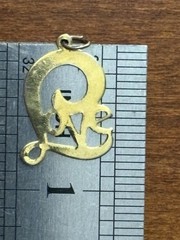 Vintage Love Pendant Gold Tone No Chain