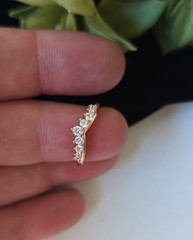 Boost Vintage Rose Gold Plated CZ Gems Diadema Cocktail Ring sz 5
