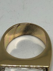 Vtg Gold Tone Rectangular Rhinestone Large Cocktail Statement Ring Size 11.25