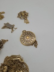 Collection of Nine Goldtone Metal Fashion Necklaces