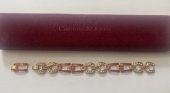 Camrose & Kross Jackie Kennedy Equestrian Red Enamel & Rhinestone Link Bracelet