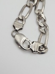 ZCI Italy Sterling Silver 8.5mm Figaro Chain Necklace 26″