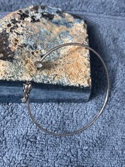 Vintage Sterling Silver Bangle Bracelet Cartoon Creature Laughing 9g 10” READ￼
