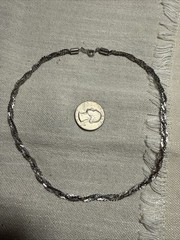 #4 Vintage Silver Tone Multi Strand Chain Necklace Twisted Choker Collar