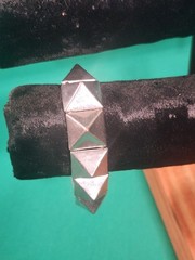 Vintage Statement Bracelet Lot of 2 Word Charm Bracelet & Tasha Pyramid Stud