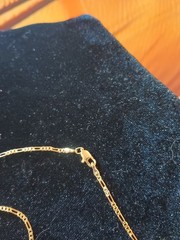 XP Chain Necklace 17″, 14 K Figaro Gold Plated. Pendant Not Included