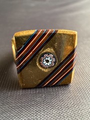 Vintage Moroccan Tuareg Brass Ring Large Berber Sahara Handmade Ring Size 12 US