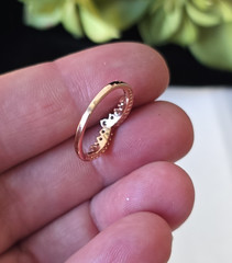 Boost Vintage Rose Gold Plated CZ Gems Diadema Cocktail Ring sz 5