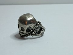 Vintage Skull Bones Ring Size 11.75 Biker Goth 70 80s Costume Bold Big Statement