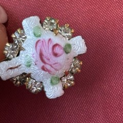 Vintage Guilloché Floral Jewelry Set Brooch Earrings Stick Pin