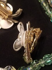 Vendome Jewelry Set, 2 Necklaces, Australian Crystal, Earrings, Bracelet, Green