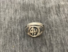 Vintage Sterling Initials N-A Letters Band Ring 3.5 Size