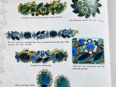 Vintage Verified JULIANA D&E Blue Two Toned Brooch/Pendant Bracelet Earring Set