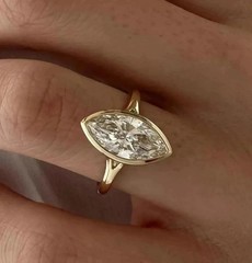 Women’s Wedding Ring 14K Yellow Gold Plated 2Ct Marquise Cut Lab Created Diamond