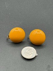 Vintage Marvella Clip On Earrings Orange Acrylic Signed Costume Jewelry