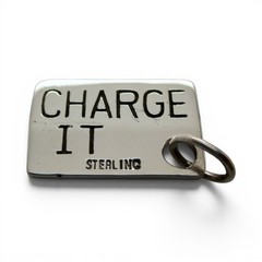 Sterling Silver Born to Shop Charm for Bracelet Charge it Card Shopper Gift New