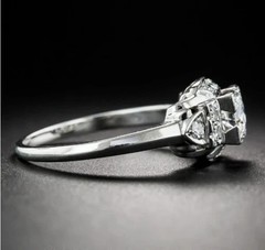 Round Cut 2CT Lab Created Diamond Art Deco Vintage Engagement Ring 14K Gold Over
