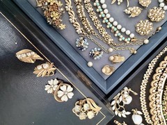 Vintage 100% CROWN TRIFARI Jewelry Lot Missing Stones Minor Repairs 38 Pieces