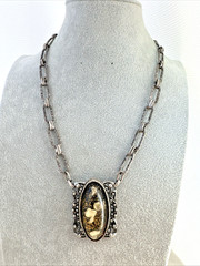 Brutalist Modernist Romantic goth 1960s glitter confetti lucite Necklace Jewelry