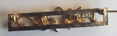 Vtg Avon Gilded Morning Glory Bar Pin / Brooch & Stud Earrings Gold Tone
