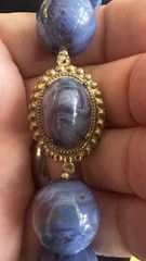 Signed Miriam Haskell Blue Bead Necklace Vintage
