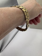 David Monn Gold Tone Nugget Bracelet 1990’s 7.5”